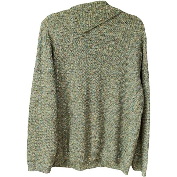 Serengeti Womens Sweater Size XL Green Rainbow Speckle Artsy Fall Earthy Boho - Picture 2 of 11